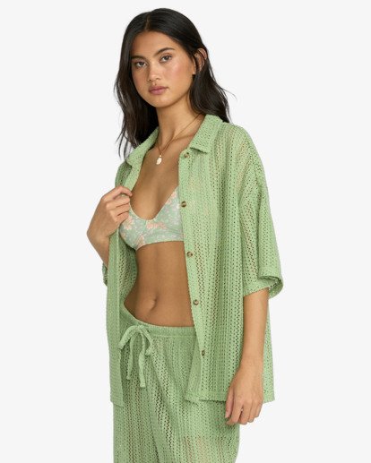 billabong, Largo - Camisola Playera para Mujer, PISTACHIO (gfm0) Largo - Beach Overshirt for Women  24O601513