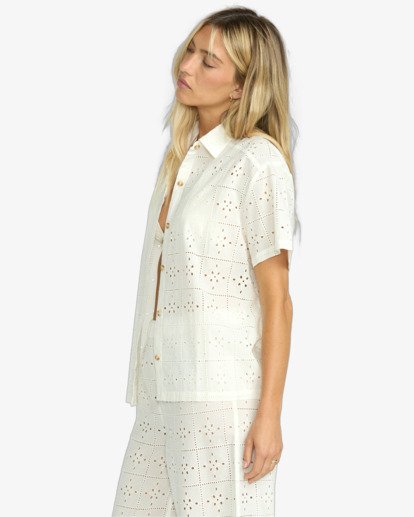 billabong, Eyelet Crush - Beach Coverup Shirt for Women, SALT CRYSTAL (scs) Eyelet Crush - Beach Coverup Shirt for Women  24O602503