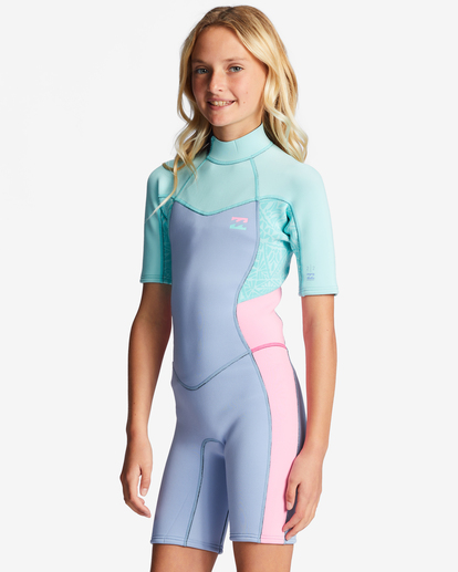 2/2mm Synergy - Short Sleeve Back Zip Springsuit for Girls 4-16  ABGW500101