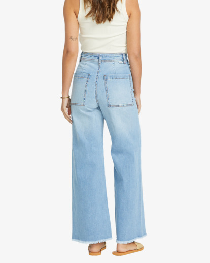 billabong, Free Fall Indigo - Wide Leg Trousers for Women, SURF SPRAY (bfcw) Free Fall Indigo - Wide Leg Trousers for Women  ABJDP00113