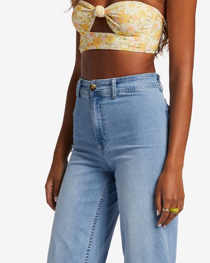 billabong, Free Fall Indigo - Wide Leg Trousers for Women, SURF SPRAY (bfcw) Free Fall Indigo - Wide Leg Trousers for Women  ABJDP00113
