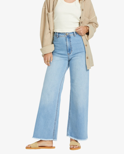 billabong, Free Fall Indigo - Wide Leg Trousers for Women, SURF SPRAY (bfcw) Free Fall Indigo - Wide Leg Trousers for Women  ABJDP00113