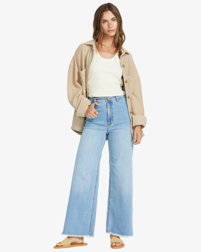 billabong, Free Fall Indigo - Wide Leg Trousers for Women, SURF SPRAY (bfcw) Free Fall Indigo - Wide Leg Trousers for Women  ABJDP00113