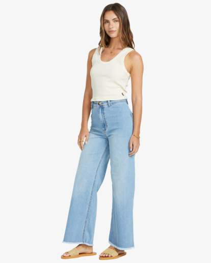 billabong, Free Fall Indigo - Wide Leg Trousers for Women, SURF SPRAY (bfcw) Free Fall Indigo - Wide Leg Trousers for Women  ABJDP00113