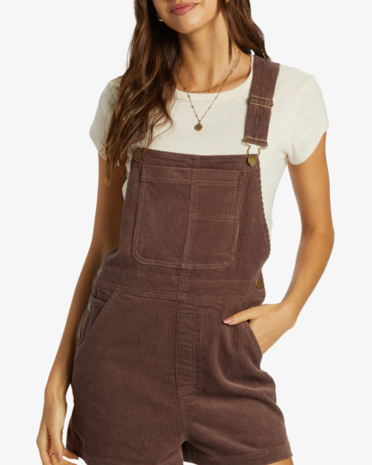 Sand Canyon   - Corduroy Denim Shortall for Women  ABJDS00151