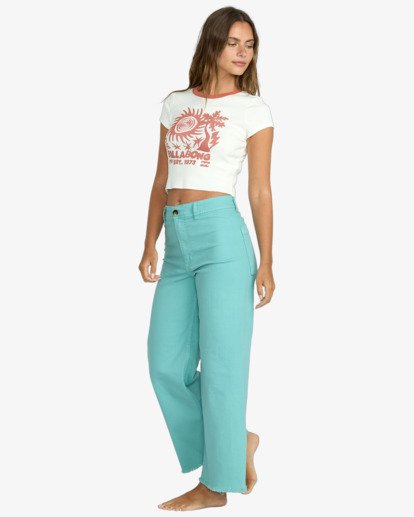 billabong, Free Fall - Vaquero amplio para mujer, MISTY BLUE (myb) Free Fall - Fixed Waist Trousers for Women  ABJNP00126
