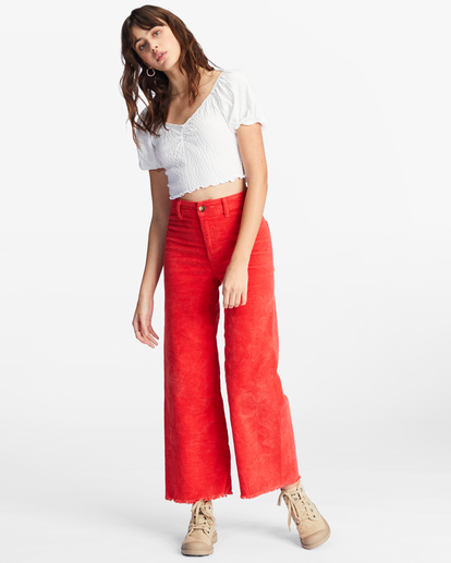 Free Fall Cord - Wide Leg Trousers for Women  ABJNP00149