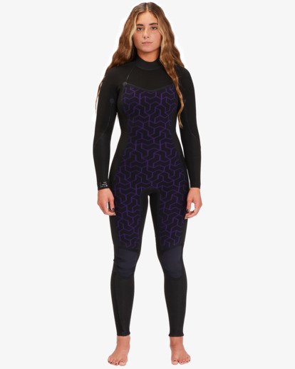 billabong, 5/4mm Synergy - Back-Zip-Neoprenanzug für Frauen, WILD BLACK (kyh6) 5/4mm Synergy - Back Zip Wetsuit for Women  ABJW100134
