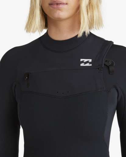 billabong, 3/2mm Furnace Natural - Chest-Zip-Neoprenanzug für Frauen, BLACK TIKI (kvm6) 3/2mm Furnace Natural - Chest Zip Wetsuit for Women  ABJW100223