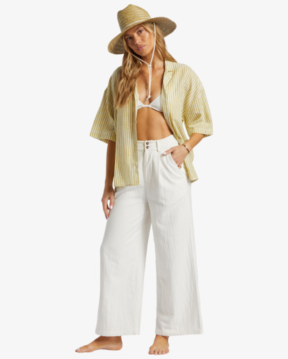 Beach Side Cotton - Oversized Short Sleeve Shirt for Women  ABJWT00482