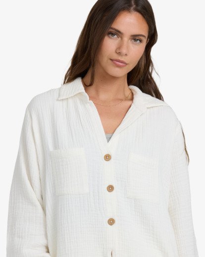 billabong, Swell Blouse - Button Down Shirt for Women, SALT CRYSTAL (scs) Swell Blouse - Button Down Shirt for Women  ABJWT00487