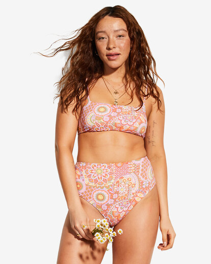 Billabong x Smiley Good Times Zoe - Reversible Crop Bikini Top for Women  ABJX300755