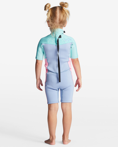 2/2mm Synergy - Short Sleeve Back Zip Springsuit for Girls 2-7  ABOW500100