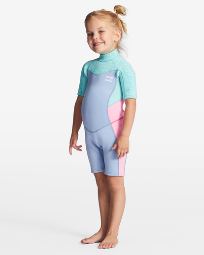 2/2mm Synergy - Short Sleeve Back Zip Springsuit for Girls 2-7  ABOW500100