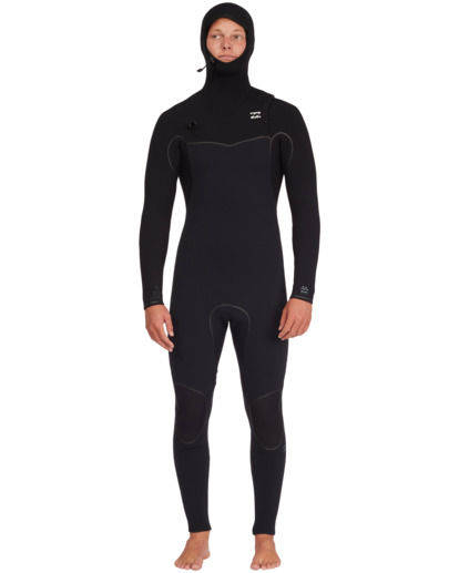 billabong, 5/4mm Furnace - Hooded Chest Zip Wetsuit for Men, BLACK (blk) 5/4mm Furnace - Hooded Chest Zip Wetsuit for Men  ABYW200114