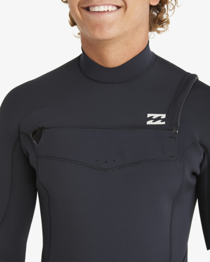 billabong, 2/2mm Absolute Natural - Langärmliger Springsuit mit Reißverschluss der Brust für Männer, BLACK (blk) 2/2mm Absolute Natural - Chest Zip Long Sleeves Springsuit for Men  ABYW400125