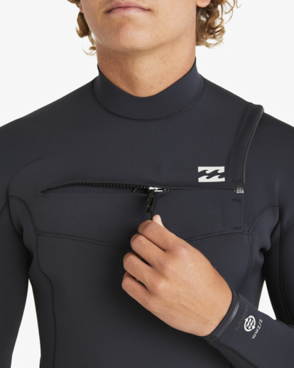 billabong, 2/2mm Absolute Natural - Langärmliger Springsuit mit Reißverschluss der Brust für Männer, BLACK (blk) 2/2mm Absolute Natural - Chest Zip Long Sleeves Springsuit for Men  ABYW400125