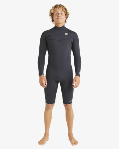 billabong, 2/2mm Absolute Natural - Langärmliger Springsuit mit Reißverschluss der Brust für Männer, BLACK (blk) 2/2mm Absolute Natural - Chest Zip Long Sleeves Springsuit for Men  ABYW400125