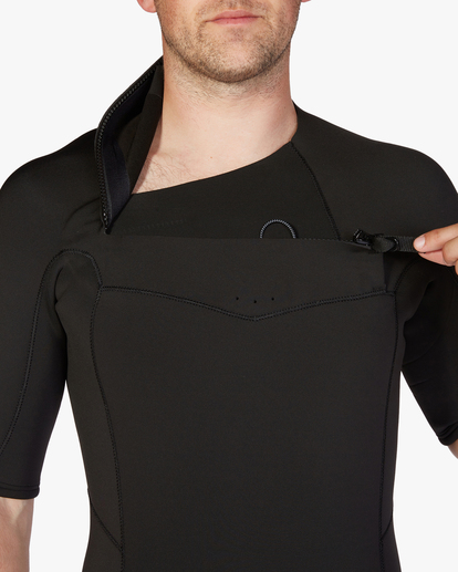 billabong, 2/2mm Absolute - Short Sleeve Chest Zip Springsuit for Men, BLACK (blk) 2/2mm Absolute - Short Sleeve Chest Zip Springsuit for Men  ABYW500115