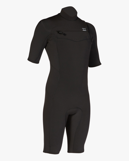 billabong, 2/2mm Absolute - Short Sleeve Chest Zip Springsuit for Men, BLACK (blk) 2/2mm Absolute - Short Sleeve Chest Zip Springsuit for Men  ABYW500115
