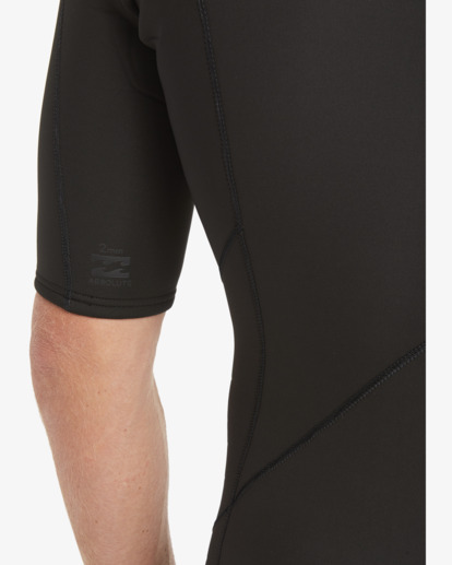 billabong, 2/2mm Absolute - Short Sleeve Chest Zip Springsuit for Men, BLACK (blk) 2/2mm Absolute - Short Sleeve Chest Zip Springsuit for Men  ABYW500115