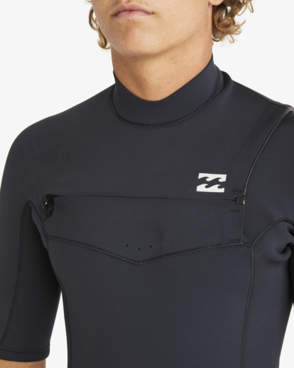 billabong, 2/2mm Absolute Natural    - Chest Zip Short Sleeves Springsuit for Men, BLACK (blk) 2/2mm Absolute Natural    - Chest Zip Short Sleeves Springsuit for Men  ABYW500125