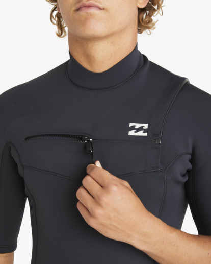 billabong, 2/2mm Absolute Natural    - Chest Zip Short Sleeves Springsuit for Men, BLACK (blk) 2/2mm Absolute Natural    - Chest Zip Short Sleeves Springsuit for Men  ABYW500125