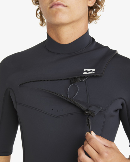 billabong, 2/2mm Absolute Natural    - Chest Zip Short Sleeves Springsuit for Men, BLACK (blk) 2/2mm Absolute Natural    - Chest Zip Short Sleeves Springsuit for Men  ABYW500125