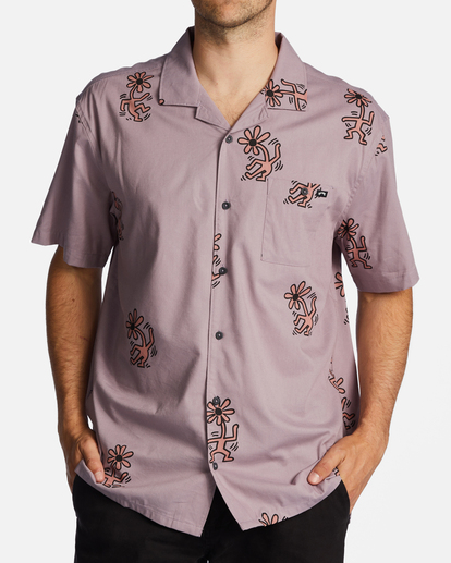 Keith Haring Flower Dance Vacay - Short Sleeve Shirt for Men  ABYWT00214