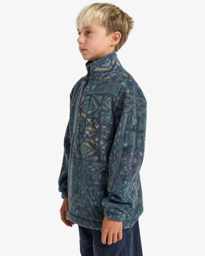 billabong, Boundary Mock - Pulôver com meia gola e meio fecho de correr para rapazes 8-16, NAVY (nvy) Boundary Mock - Half Zip Mock Neck Pullover for Boys 8-16  EBBFT00127