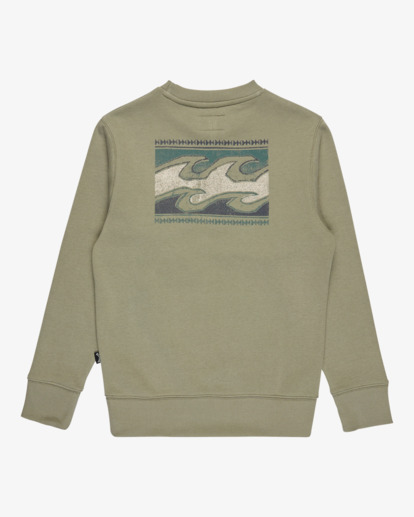 billabong, Foundation Cr - Sweatshirt Crew para rapazes 8-16, GREY GREEN (gjk0) Foundation Cr - Crew Sweatshirt for Boys 8-16  EBBSF00131