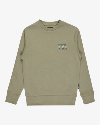 billabong, Foundation Cr - Sweatshirt Crew para rapazes 8-16, GREY GREEN (gjk0) Foundation Cr - Crew Sweatshirt for Boys 8-16  EBBSF00131