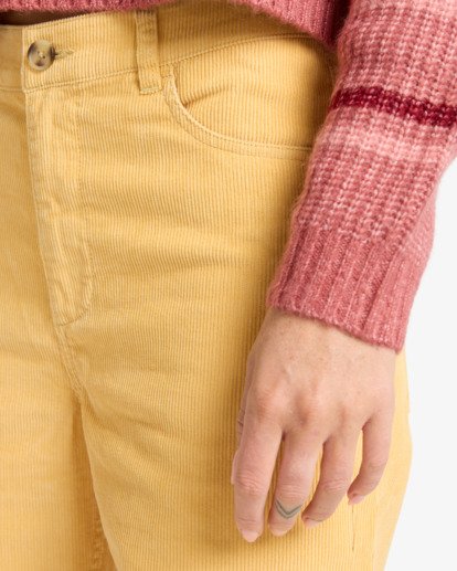 billabong, Be Free Cord - Broek met vaste taille voor Dames, GOLD COAST (ygy0) Be Free Cord - Fixed Waist Trousers for Women  EBJDP03002