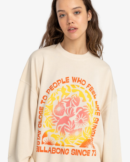 billabong, Ride In - Long Sleeve Sweatshirt for Women, WHITECAP (wcp) Ride In - Long Sleeve Sweatshirt for Women  EBJFT00121