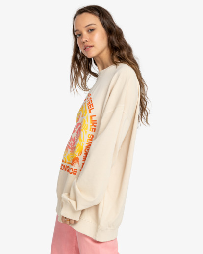 billabong, Ride In - Long Sleeve Sweatshirt for Women, WHITECAP (wcp) Ride In - Long Sleeve Sweatshirt for Women  EBJFT00121