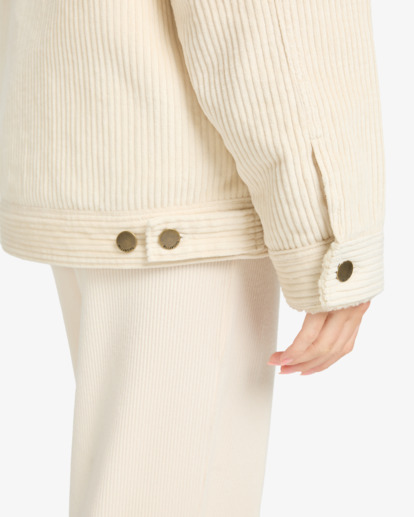 billabong, Cord In Love - Chaqueta trucker para mujer, WHITECAP (wcp) Cord In Love - Trucker Jacket for Women  EBJJK00163