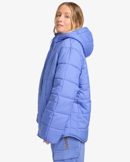 billabong, Happy Camper - Chaqueta acolchada con capucha para mujer, IRIS (irs) Happy Camper - Puffer Jacket With Hood for Women  EBJJK00165