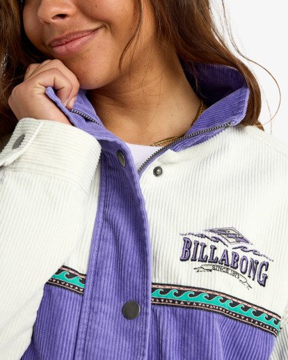 billabong, Set The Wave - Veste en velours côtelé pour Femme, PURPLE ASH (skw0) Set The Wave - Corduroy Jacket for Women  EBJJK00179