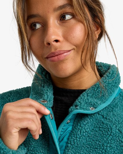 billabong, Travel The World - Camisola de velo e sherpa para Mulher, EVERGREEN (evr) Travel The World - Sherpa Fleece for Women  EBJPF00114
