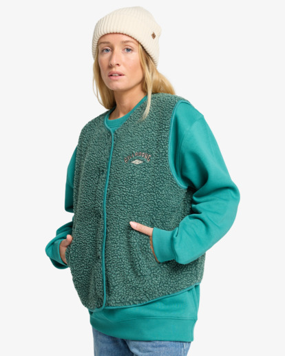 billabong, Be Happy - Sherpa-Weste für Frauen, EVERGREEN (evg) Be Happy - Sherpa Vest for Women  EBJPF00118