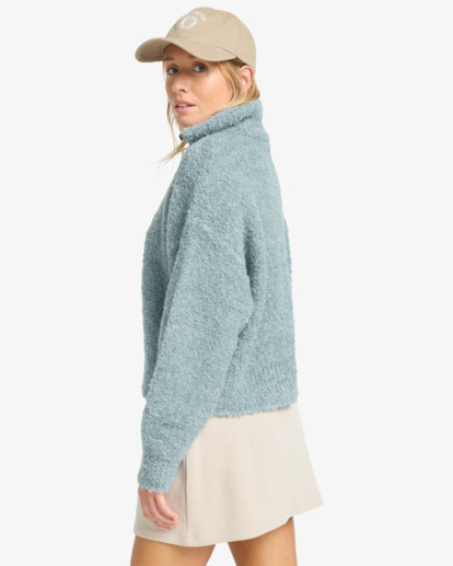 billabong, Lost Heaven - Pull à col zippé pour Femme, SLATE BLUE (slb) Lost Heaven - Half Zip Jumper for Women  EBJSW00135