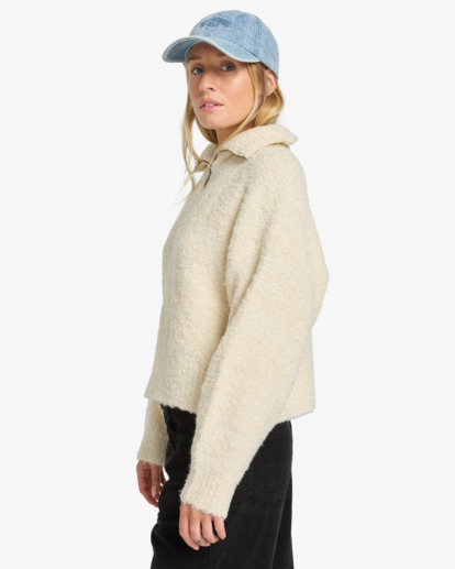 billabong, Lost Heaven - Pull à col zippé pour Femme, WHITECAP (wcp) Lost Heaven - Half Zip Jumper for Women  EBJSW00135