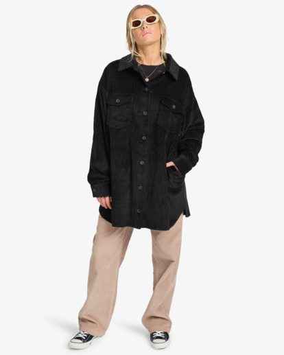 billabong, Winter Ocean - Vestido camiseiro para mulher, BLACK PEBBLE (bpb) Winter Ocean - Shirt dress for Women  EBJWD00149
