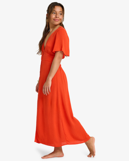 billabong, Your Girl - Jurk met Korte mouw voor Dames, RED ALOHA (rpz0) Your Girl - Midi Dress for Women  EBJWD00166
