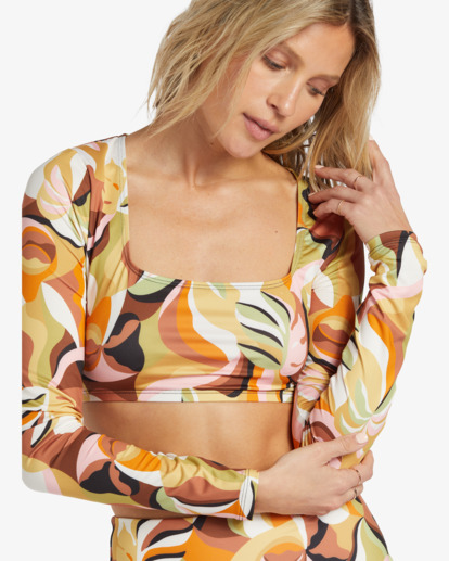 Return To Paradise - Long Sleeve Cropped Rashvest for Women  EBJWR03008