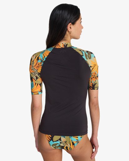 Tropic Surf Print - Short Sleeve Rash Vest for Women  EBJWR03047