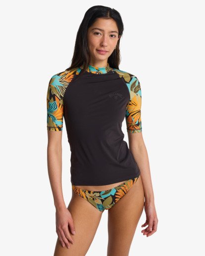 Tropic Surf Print - Short Sleeve Rash Vest for Women  EBJWR03047