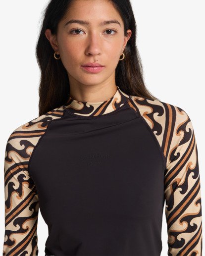 Tropic Surf Print - Long Sleeve Rash Vest for Women  EBJWR03048