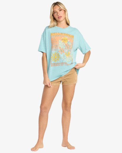 billabong, Daylight Blooms - T-shirt met Zeefdruk met Korte mouw voor Dames, MISTY BLUE (myb) Daylight Blooms - Short Sleeve T-Shirt for Women  EBJZT00463