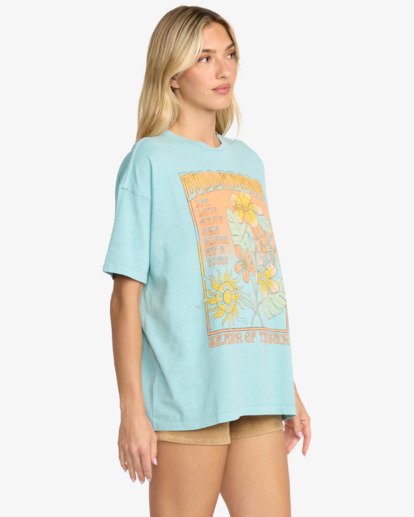 billabong, Daylight Blooms - T-shirt met Zeefdruk met Korte mouw voor Dames, MISTY BLUE (myb) Daylight Blooms - Short Sleeve T-Shirt for Women  EBJZT00463